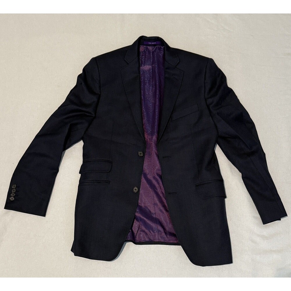 Ted Baker London Wool Blazer Men’s Blue Pattern Endurance 100% Wool 36R Jacket